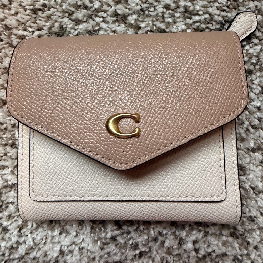 Coach Two-Tone Blush and Cream Leather Wallet